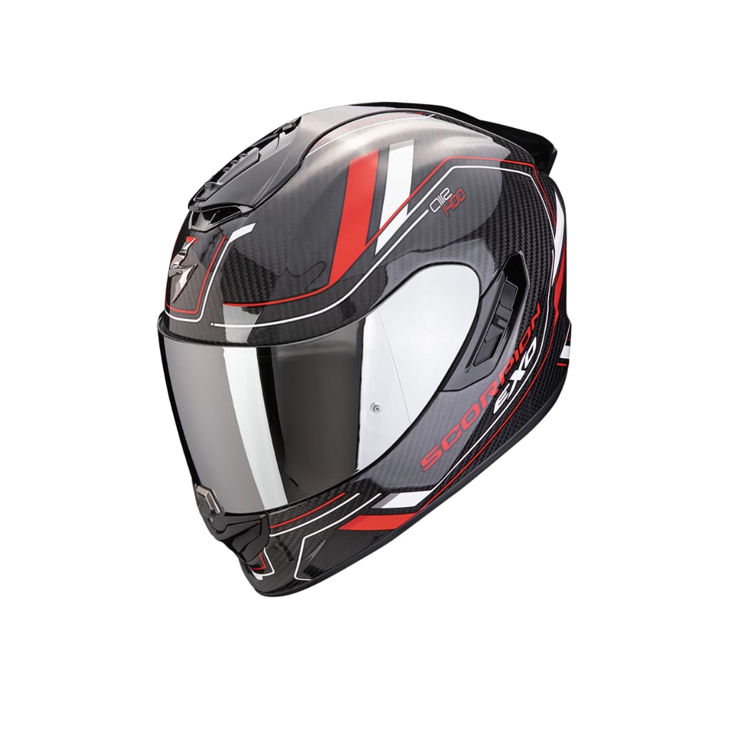 Casco Scorpion Exo 1400 Evo II Carbon Air Mirage Negro Rojo Blanco (Talla L)