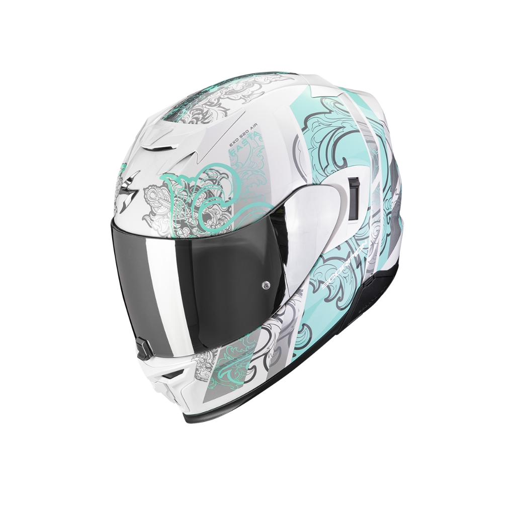 Casco Scorpion Exo 520 Evo Air Fasta Blanco Azul Claro (Talla S)